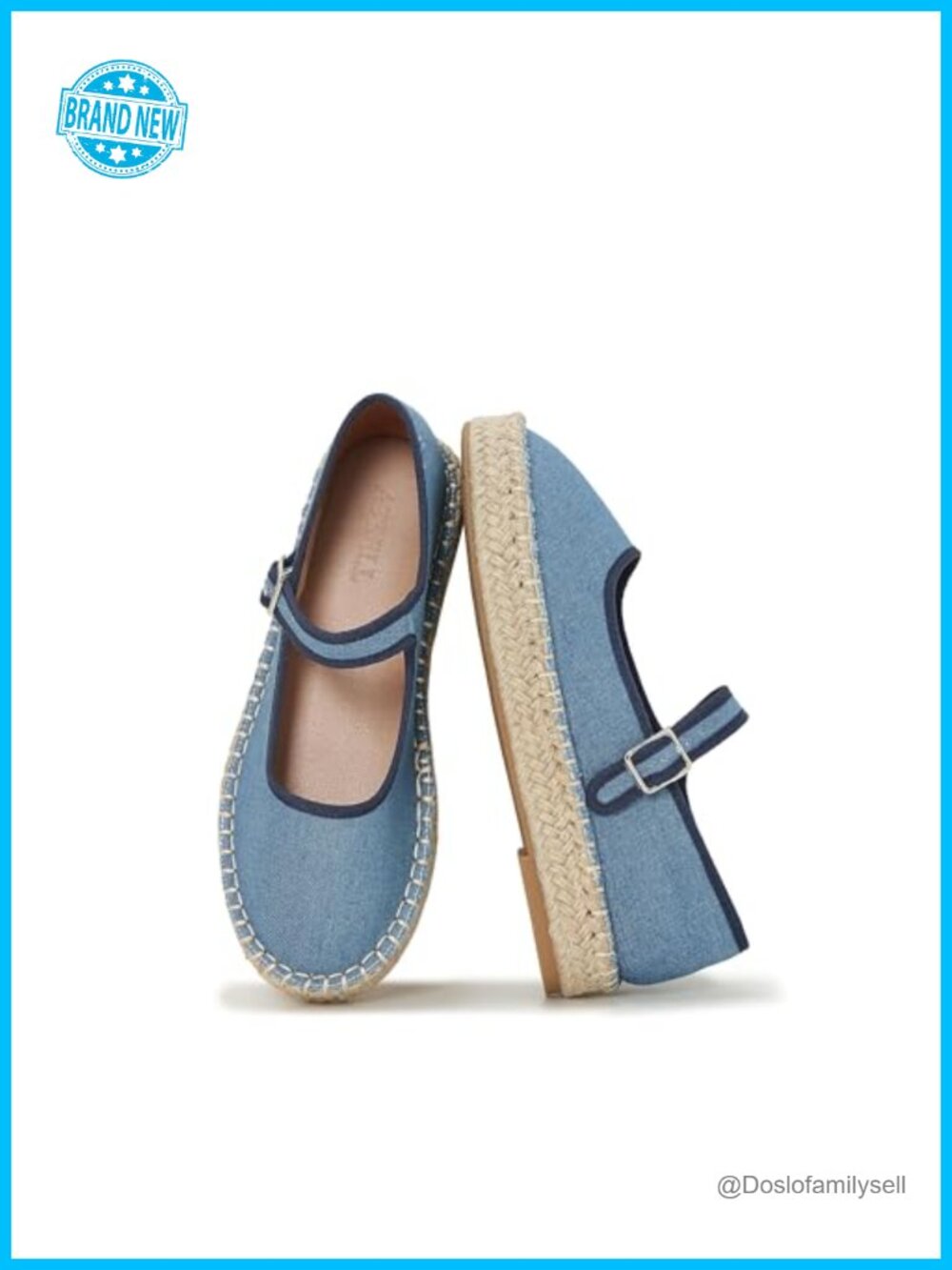 Canvas Mary Jane Espadrilles Platform Flats Buckle Strap